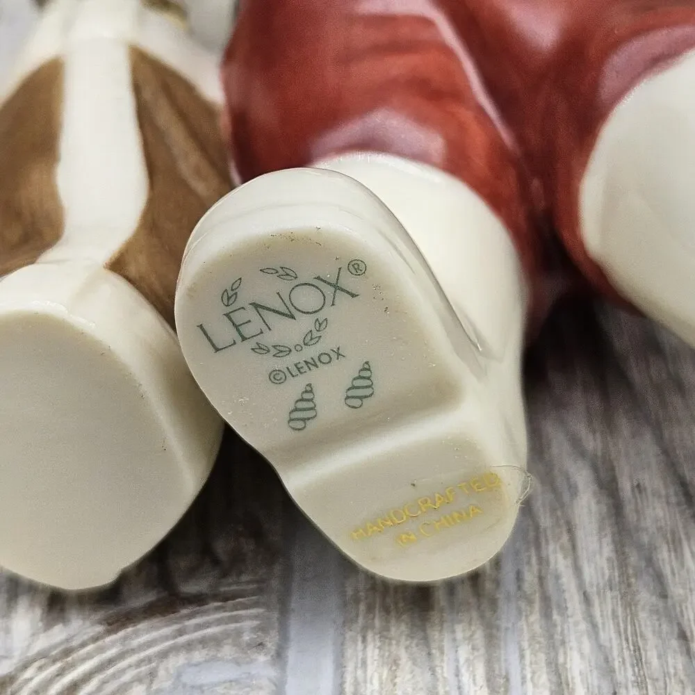 Lenox Santa Golf Figurine‎ Holiday Decor Hand Painted Porcelain Gold Accents Box